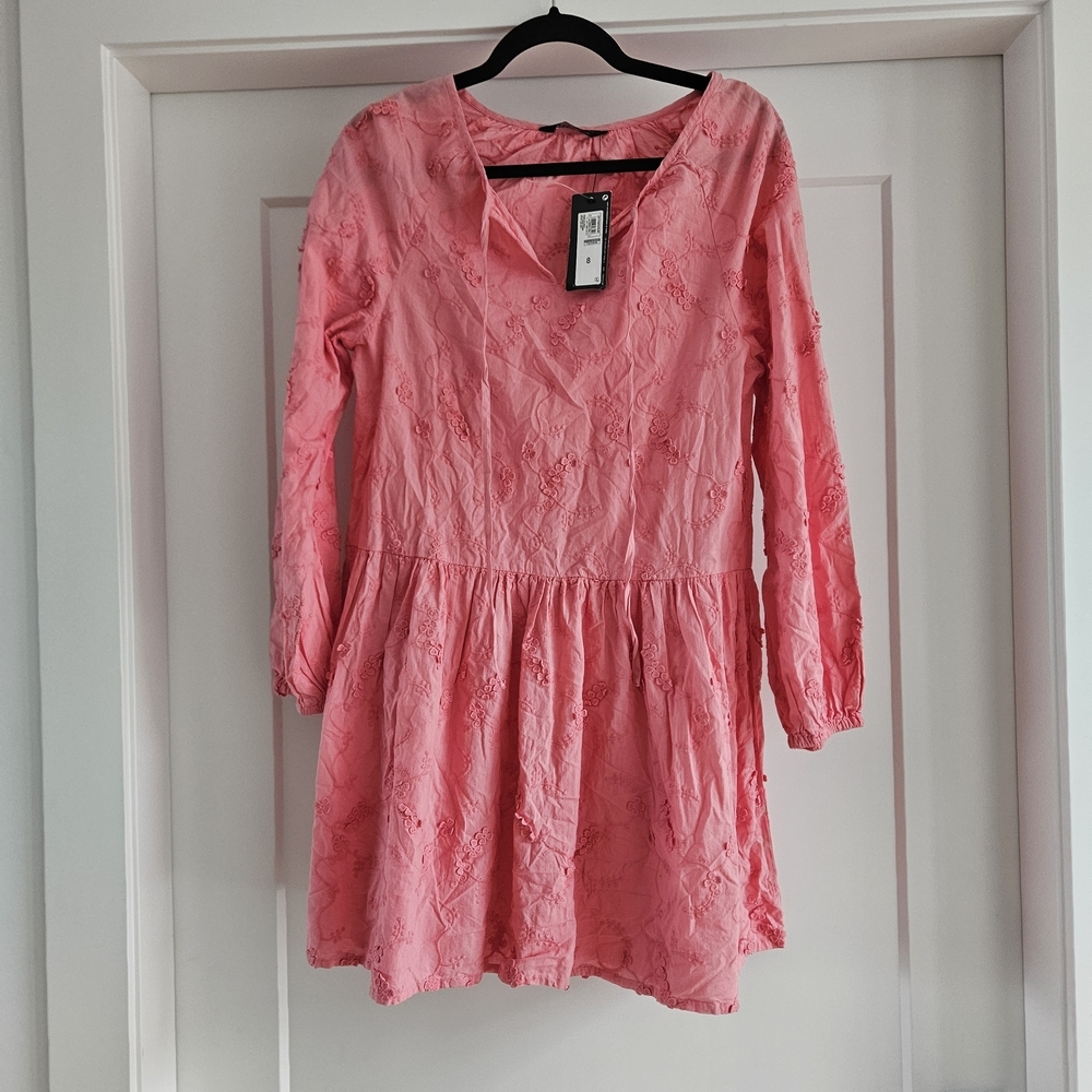 Marks & Spencer Coral Embroidered Mini Dress